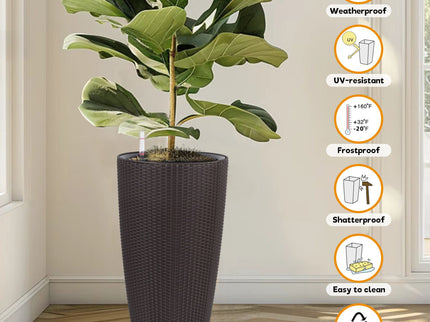 Tall Planters Set With Water Level Monitor And Auto Watering