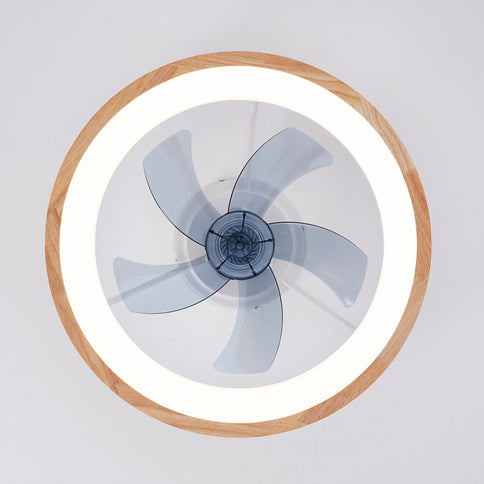Ceiling Fans With LED Light Source And Remote Control, 3000 - 6500K Dimmable, 6 Speeds, Quiet DC Motor For Living Room - Natural Wood / White