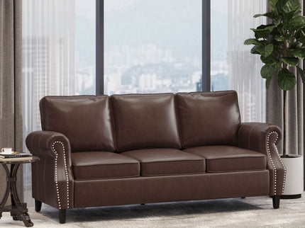 Contemporary 3 Seater Sofa With Nailhead Trim