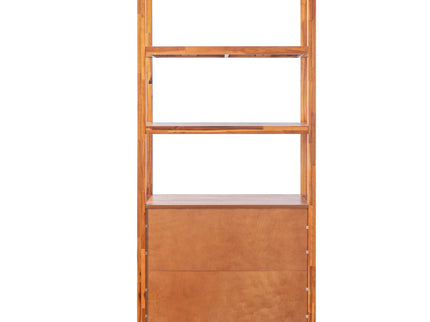 Modern Tall Storage Bookcase Cabinet With 2 Open Shelves & Double Doors