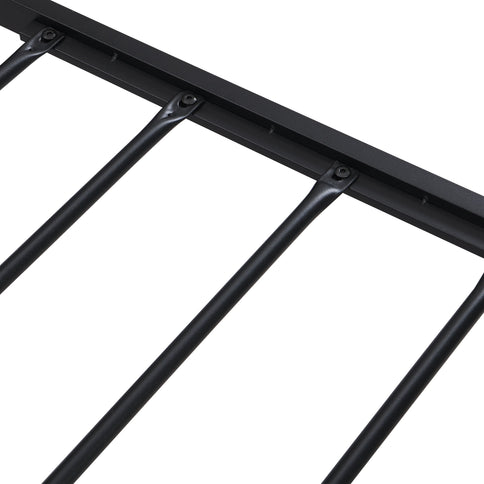 Platform Bed Frame With Wooden Headboard And Footboard, USB Liner