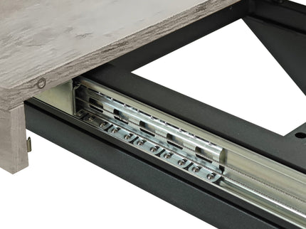 Retro Rectangular Stretch Dining Table With Embossed Center Plate