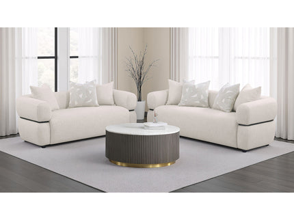 Ramsay - Round Arm Loveseat - Beige