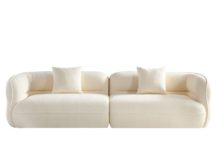 Sectional Sofa With Durable Fabric, Solid Wood Frame, And High Density Sponge Fill