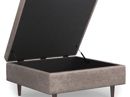 Shay - Large Square Coffee Table Storage Ottoman Mid-Century Style