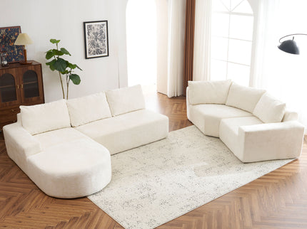 U-Shaped Oversized Modular Cloud Sectional Sofa With Deep Seat For Living Room