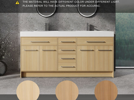 Freestanding Bathroom Vanity With Resin Sink, Soft-Closing Doors And Drawers