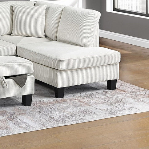 Sectional Sofa With Storage Ottoman And Pillows