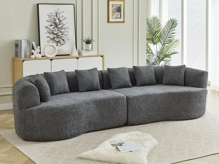Curved Sectional Sofa With 6 Pillows