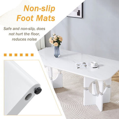 Modern Dining Table With Sleek Hollow-Out Frame And Accents