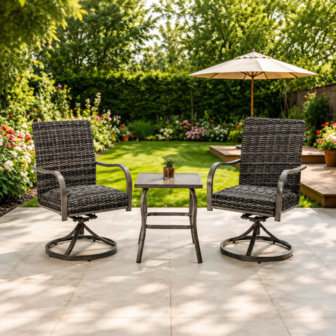 Outdoor Swivel Dining Chair (Set of 2) - Gray