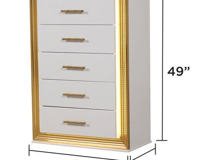 Obsession - 5 Drawer LED Chest - White