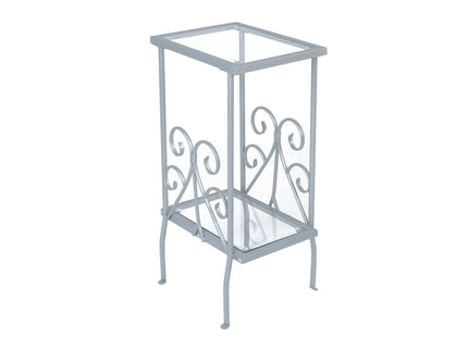 Accent Table, Side Tempered Glass, Transitional - Silver