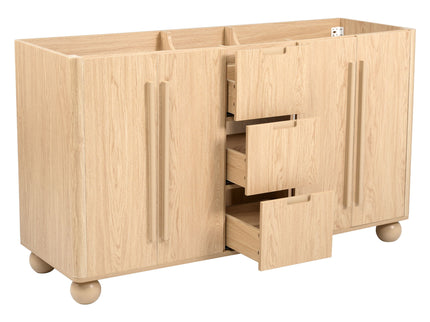 Bathroom Vanity Cabinet Only, 3 Drawers 4 Doors, Soft Close, Adjustable Shelf - Wood