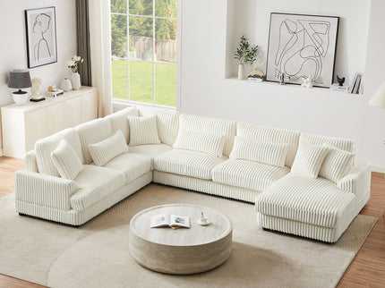 Oversized Sectional Sofa U - Shaped Sofa Couch Modern Sofa Upholstered In Soft With A Chaise Lounge For Living Room