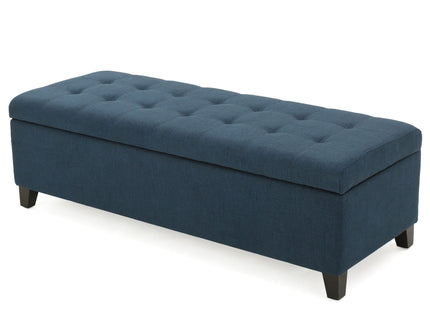 Upholstered Storage Ottoman Bench, Foot Rest For Bedroom