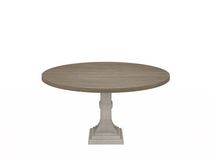 Tannen - Round Dining Table - White And Gray