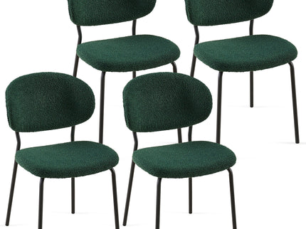 Boucle Dining Chairs, Dining Chairs With Metal Legs For Dining Room, Kitchen, Living Room