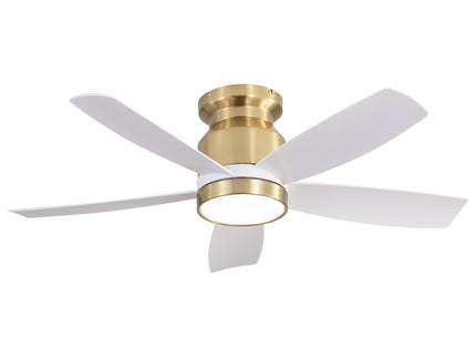 Flush Mount Ceiling Fan With LED Light 22W And Remote Control Blades / Body, DC Motor