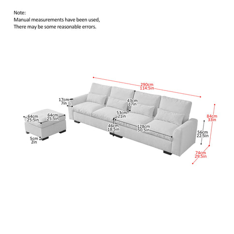 Modern Modular L Shaped Sofa Couch Reversible Ottoman With Storage Removable And Washable Cushions Sofa With USB Ports & Cup Holder For Living Room