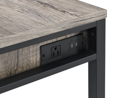 Disho - Weathered Writing Desk With USB - Oak