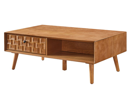 Coffee Table With Hidden Drawer And Open Shelf