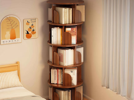 5 Tier Rotating Bookshelf, Spinning Design