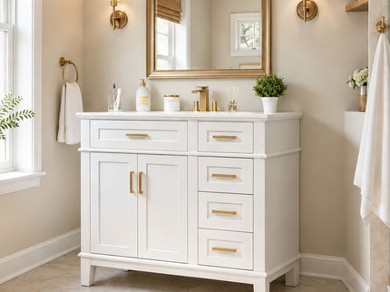 Modern Bathroom Vanity With Sink, Soft Close Doors, 4 Storage Drawers