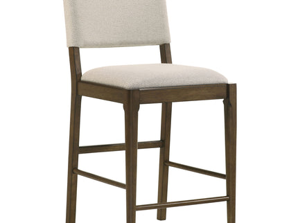 Crispin - 5 Piece Counter Height Dining Set With Upholstered Chairs - Brown