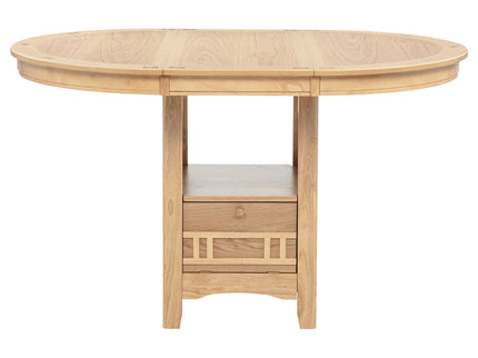 Davis - 5 Piece Oval Counter Height Dining Set With Expandable Table - Light Oak