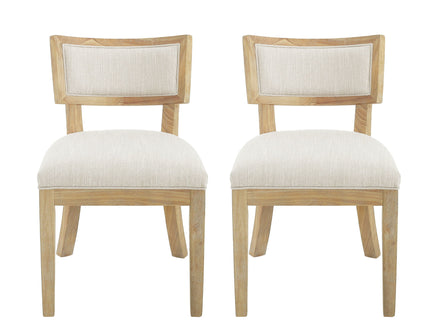 Farmhouse Style Fabric Upholstered Side Dining Chair Set