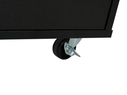 Mobile Kitchen Cart With Storage With 2 Doors, 3 Drawers & Adjustable Shelf - Black / Natural