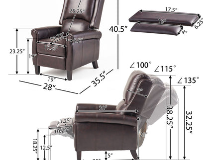 Memphis - Standard Recliner Club Chair - Burgundy