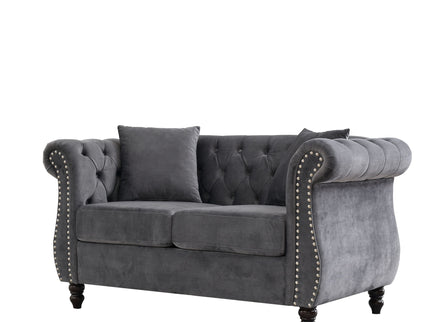 Chesterfield Sofa With Rolled Arms And Nailhead Trim