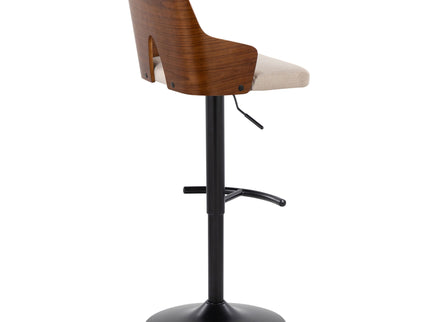 Ariana - Mid Century Modern Adjustable Barstool Stool With Swivel With Rounded T Footrest (Set of 2)