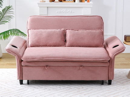 Modern Fabric Multi-Functional Sofa Bed With Adjustable Armrests And Backrests
