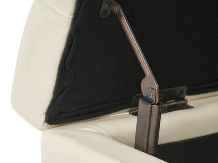 Button Tufted Diamond Stitch Storage Ottoman - Beige