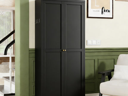 Kitchen Pantry Cabinet With 4 Adjustable Shelves, Heavy Duty Freestanding Organizer