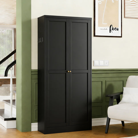 Kitchen Pantry Cabinet With 4 Adjustable Shelves, Heavy Duty Freestanding Organizer