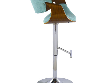 Curvo - Mid Century Modern Adjustable Barstool With Swivel With Straight T Footrest