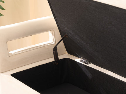 Wide Storage Soft Ottoman Bench With Armrests