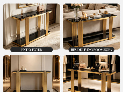 Console Table With Double Tier Storage