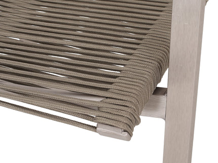 Outdoor Modern Aluminum Dining Chair Set With Rope Sea (Set of 2)