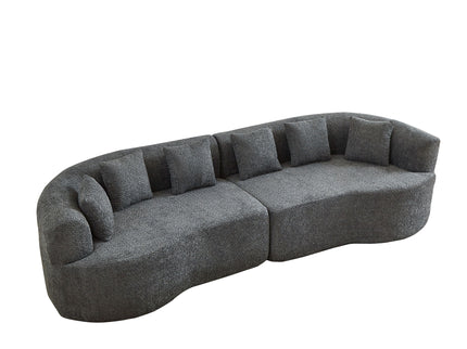 Curved Sectional Sofa With 6 Pillows