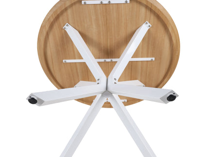 Pedestal Table For Living Room - White / Light Oak