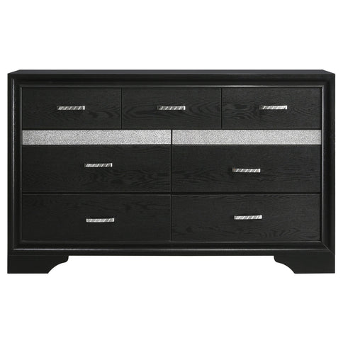 Modern Bedroom Set With Upholstered Headboard And Textured Storage