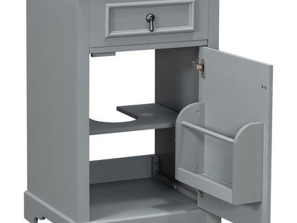 Elegant Bathroom Vanity With Ceramic Sink, Soft Close Door, Adjustable Shelf