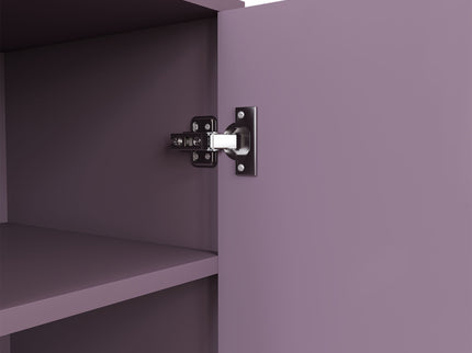 Vanity Desk Set With Padded Stool & Adjustable LED Mirror, 3 Color Mode Lighting, Compact For Bedroom - Purple