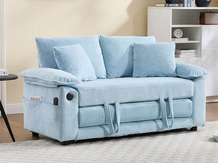 Upholstered Futon Convertible Floor Sofa Bed