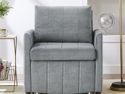 Upholstered Convertible Sleeper Sofa With 5 Position Backrest, Side Pockets, Storage